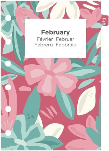 إعادة تعبئة مذكرات تقويم Filofax، حجم الجيب، عرض أسبوعي، حزمة مذكرات زهرية مصورة مع تصميم طباعة بأربعة ألوان، متعدد اللغات: خمس لغات، 2026 (C6321-26) in Saudi Arabia