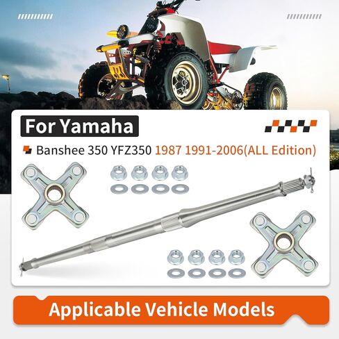 Rear Axle Shaft & Wheel Hubs Kit For Yamaha Banshee 350 YFZ350 1987 1991-2006 38W-25381-10-00 1PE-F53K0-00-00 in Saudi Arabia
