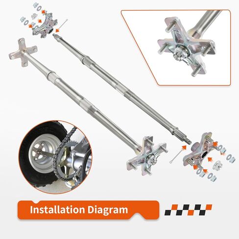 Rear Axle Shaft & Wheel Hubs Kit For Yamaha Banshee 350 YFZ350 1987 1991-2006 38W-25381-10-00 1PE-F53K0-00-00 in Saudi Arabia