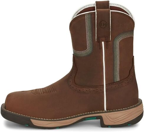 Justin Original Workboots Womens Stampede Rush 8 Inch Waterproof Square Composite Toe Work Safety Shoes Casual - Brown in Saudi Arabia