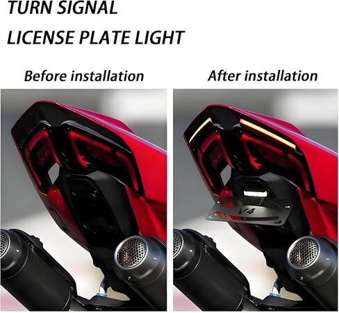 حامل لوحة ترخيص الدراجة النارية مع إشارات الانعطاف المتوافقة مع DUCATI Panigale V2 V4 2025 Streetfighte V4 V2 2025 Tail Tidy Fender Eliminator Kit دعامة لوحة ترخيص الدراجة النارية (Panigale.V4) in Kuwait