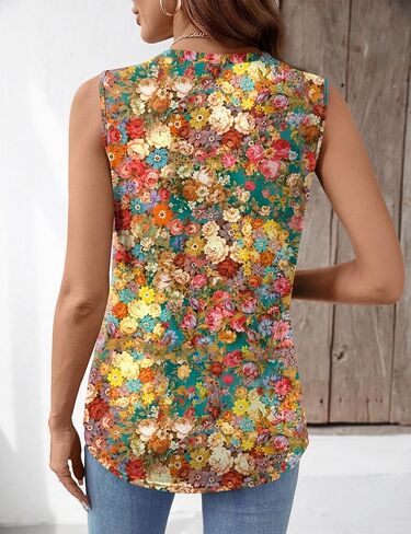 LOMON Tank Tops for Women Loose Fit V Neck Sleeveless Shirts 2026 Fashion Summer Clothes S-3XL in Saudi Arabia