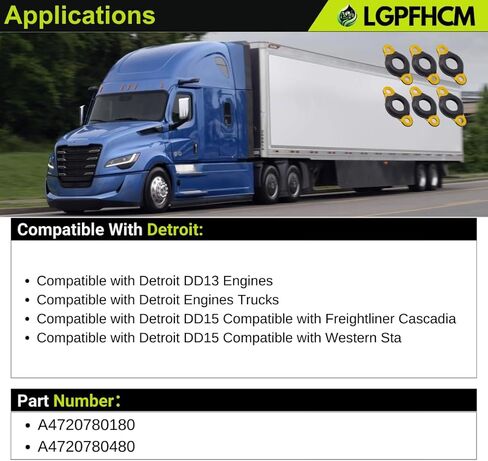 A4720780180 6 Pcs Leak-Proof Fuel Injector Line Seals Kit Compatible with Detroit DD13 DD15 Diesel Engines Replacement for Freightliner Cascadia for Western Star # A4720780480 in Saudi Arabia