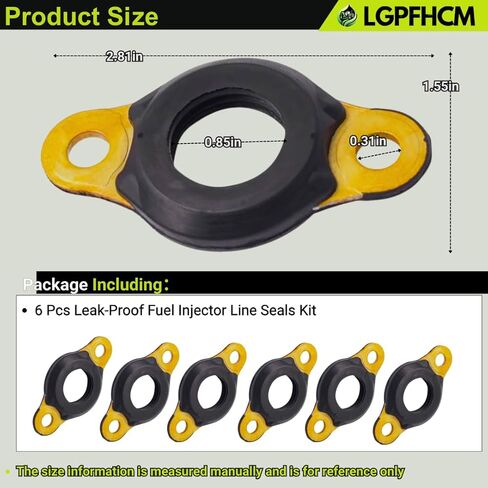 A4720780180 6 Pcs Leak-Proof Fuel Injector Line Seals Kit Compatible with Detroit DD13 DD15 Diesel Engines Replacement for Freightliner Cascadia for Western Star # A4720780480 in Saudi Arabia