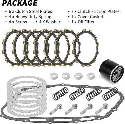 Clutch Kit & Friction Steel Plates with Cover Gasket for Suzuki Boulevard C50/C50T/C50C/C50B C90/C90B/C90T M109R/M109R2/M109RZ M50/M90/M95 Intruder Volusia 800 VL800 VL800Z VL Limited in Saudi Arabia