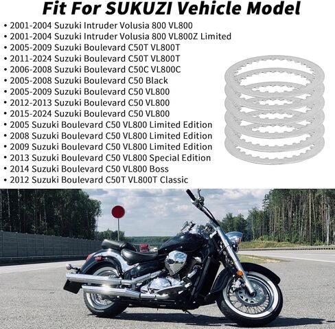 Clutch Kit & Friction Steel Plates with Cover Gasket for Suzuki Boulevard C50/C50T/C50C/C50B C90/C90B/C90T M109R/M109R2/M109RZ M50/M90/M95 Intruder Volusia 800 VL800 VL800Z VL Limited in Saudi Arabia