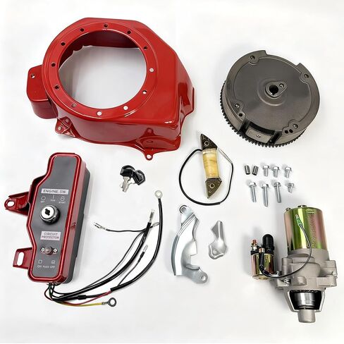 Electric Start Kit for Honda GX160 GX200 & Predator 212, Complete Flywheel Starter Motor with Solenoid, Key Switch Box, Charging Coil – Fits 163cc-196cc Small Engines for Go Kart, Mini Bike in Kuwait