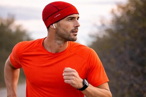 قبعة رأس هالو الجديدة على شكل جمجمة، تحويل العرق النهائي، فتل العرق، خفيفة الوزن، قابلة للتنفس، شبكية، بطانة خوذة جافة، الجري وركوب الدراجات للرجال والنساء، أحمر/برتقالي in Kuwait