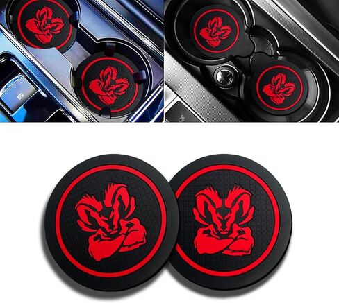 Car Cup Holder Coaster, 2PCS 2.75 Inch Universal Non-Slip Cup Holders, Car Interior Accessories Cup Holder Coasters，Car Drink Coaster Holder Compatible with 1500 2500 3500(Red) in Kuwait