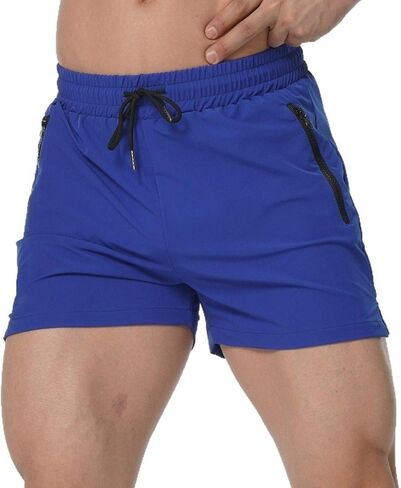 Men's Athletic Gym Shorts Lightweight Quick-Dry Workout Running Fitness Training Shorts with Pockets & Adjustable Drawstring in Saudi Arabia
