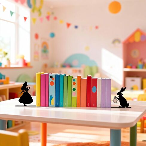 لطيف الأرنب الأرنب الأميرة كتاب معدني ينتهي DIY بها بنفسك طوي الدفتين الزخرفية للأرفف ديكور المنزل حامل كتب عيد الفصح سدادة in Kuwait