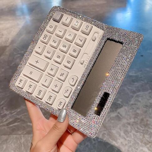 Bling Desk Calculator Large 12 Digit Display, Glitter Dual Power Basic Calculator Desktop, Big Button for Office, Business, Home and School in Saudi Arabia