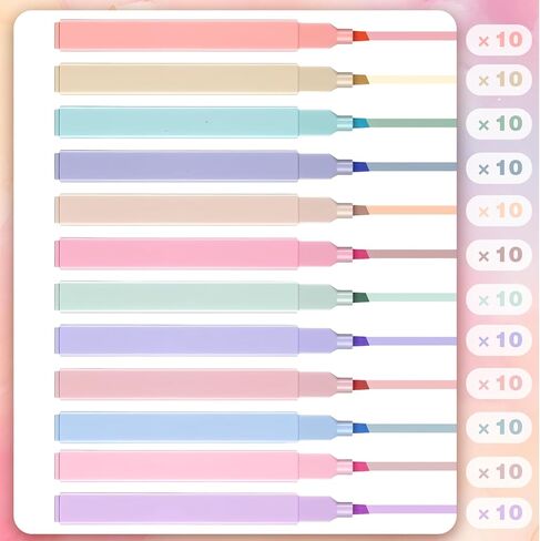 MAQUITA 120 Pcs Bible Highlighters with Soft Cute Aesthetic No Bleed Highlighter Chisel Tip Pastel 12 Assorted Color Marker for School Bible Study Journaling Supplies (Soft Color) in Saudi Arabia
