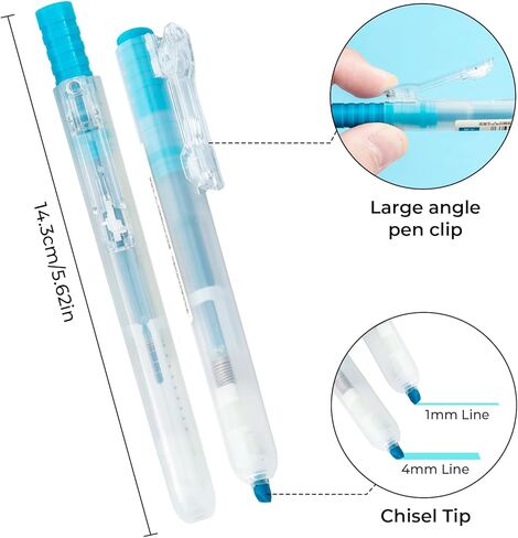 M&G Retractable Highlighters, 5 Pack Bright Chisel Tip Highlighter Pens, No-Bleed Quick-Dry Marker Set in Assorted Colors, Cute Aesthetic Study Supplies & Accessories for Journaling, Bible, School in Saudi Arabia