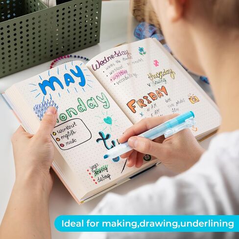 M&G Retractable Highlighters, 5 Pack Bright Chisel Tip Highlighter Pens, No-Bleed Quick-Dry Marker Set in Assorted Colors, Cute Aesthetic Study Supplies & Accessories for Journaling, Bible, School in Saudi Arabia