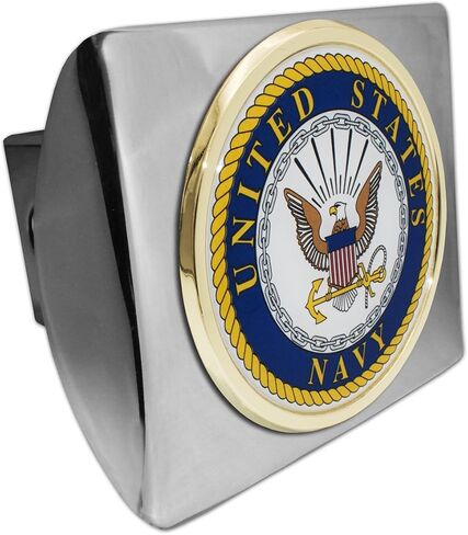 Elektroplate Officially Licensed U.S. Navy Eagle Crest All Metal Black Hitch Cover for Trucks and SUVs | Fits Standard 2" Trailer Hitch Receivers | Premium Weatherproof in Saudi Arabia