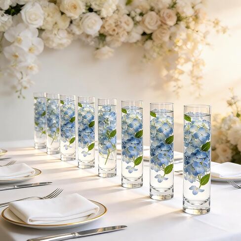 مزهريات Brajttt بطول 7.48 بوصة للزهور، مزهرية أسطوانية زجاجية 12 قطعة، مزهرية برعم وردة واحدة لديكور الأحداث، مزهريات برعم بكميات كبيرة لقطع الزفاف المركزية، ديكور مكتب جمالي منزلي، ديكورات الحفلات in Kuwait