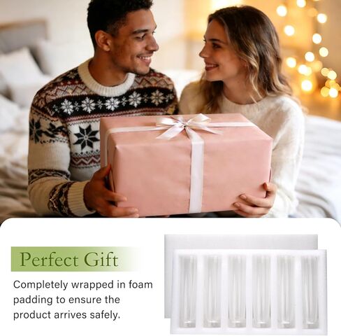 مزهريات Brajttt بطول 7.48 بوصة للزهور، مزهرية أسطوانية زجاجية 12 قطعة، مزهرية برعم وردة واحدة لديكور الأحداث، مزهريات برعم بكميات كبيرة لقطع الزفاف المركزية، ديكور مكتب جمالي منزلي، ديكورات الحفلات in Kuwait