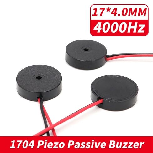 10PCS 1704 4000Hz Passive Buzzer with Wire Piezoelectric Speaker 17MM 17 * 4.0MM 17x4mm 30V Low Power Consumption Electronic DIY in Saudi Arabia