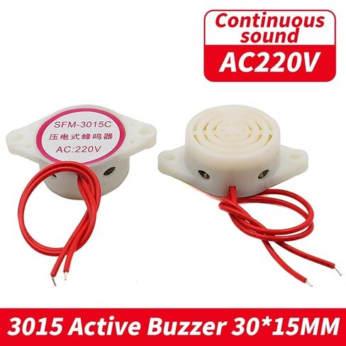 1Pcs 30 * 15MM 220V AC 110dB Continuous Audible Buzzer SFM-27 Piezoelectric Active Buzzer 3015 Piezo Buzzer with 110mm Wire in Saudi Arabia
