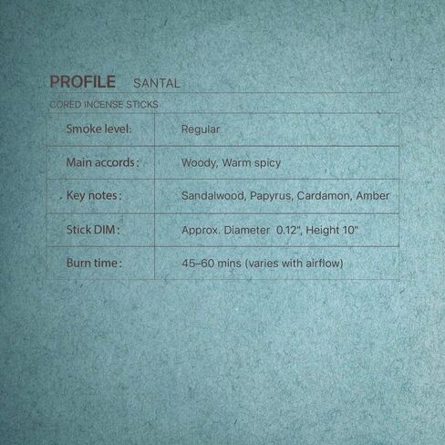 أعواد بخور سانتال، رائحة متخصصة مصنوعة بحرفية، تركيبة حصرية، احتراق نظيف، وقت احتراق لمدة ساعة واحدة، 20 عودًا in Kuwait