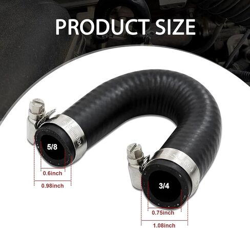 Car Hose with Clamp, Heater Core Crossover Coolant Bypass Hose Kit, Sealing Flexible Replacement OEM# 551699, Compatible with LS1 LSX LS2 LS3 LQ4 LQ9 Engines (Black) in Saudi Arabia