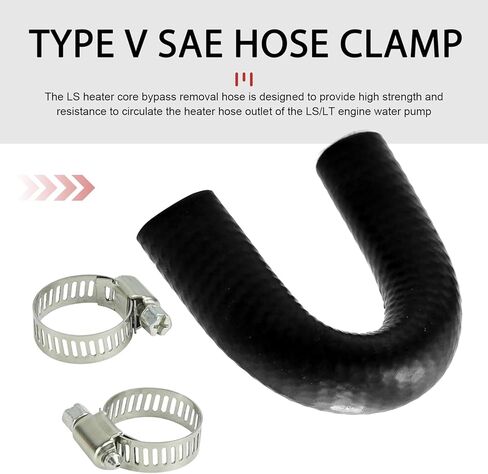 Car Hose with Clamp, Heater Core Crossover Coolant Bypass Hose Kit, Sealing Flexible Replacement OEM# 551699, Compatible with LS1 LSX LS2 LS3 LQ4 LQ9 Engines (Black) in Saudi Arabia