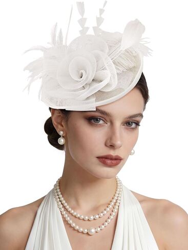 قبعات زينة كنتاكي 2026 ديربي للفتيات والنساء قبعة حفلات الشاي مشبك شعر ريشة أغطية الرأس لشبكة الزفاف in Kuwait