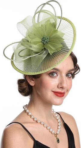 SAFERIN قبعة فاسيناتور أنيقة للنساء مع حجاب ومشبك شعر ريشة غطاء للرأس لحفلات الزفاف وحفلات الشاي in Kuwait