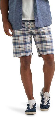 Lee Men's Extreme Motion Flat Front Short, Slate Gray Plaid, 36 in Saudi Arabia