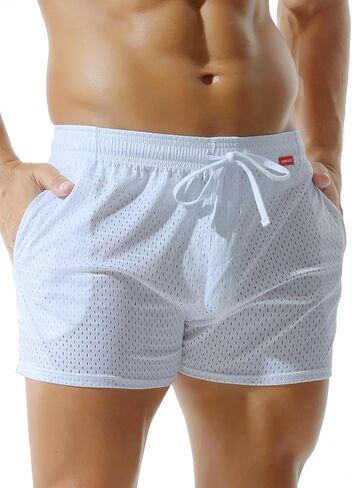 MZIOK Men's Sexy Mesh Shorts 3 Inch Fitness Quick Dry Shorts with Pockets for Workout or Casual Wear in Saudi Arabia