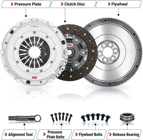 مجموعة القابض الرياضية CMP المرحلة 2 مع دولاب الموازنة تناسب Audi 1998-2003 A3 2000-2006 TT, Volkswagen 1999-2004 Beetle 1998-2005 TDI Jetta 2000-2006 Golf 1.8L 1.9L توربو ديزل 5 سرعات FWD in Saudi Arabia