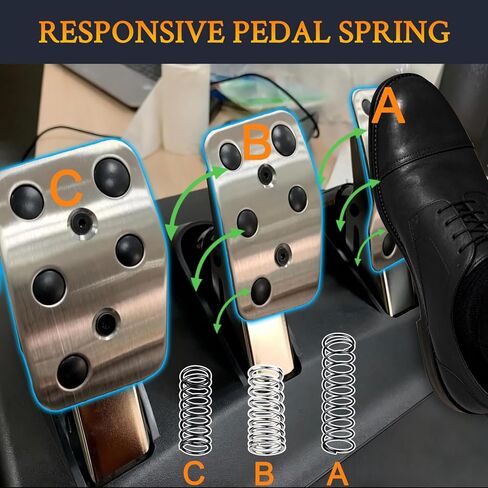 SOULWIT 3Pcs Upgraded Racing Wheel Pedal Return Spring Kit for Logitech G25/G27/G29/G920/G923 - Brake, Gas, Clutch Manganese Steel Springs - 1Silver + 2Black in Saudi Arabia