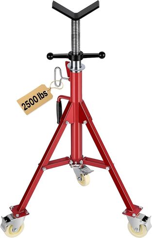 حامل أنابيب VEVOR، حامل أنبوب مع عجلات بارتفاع قابل للتعديل 28-52 بوصة، حامل أنبوب رأس على شكل V 882 رطل، حامل أنبوب محمول قابل للطي من 1/8 إلى 12 بوصة يدعم الأنابيب، حامل مقبس فولاذي in Kuwait