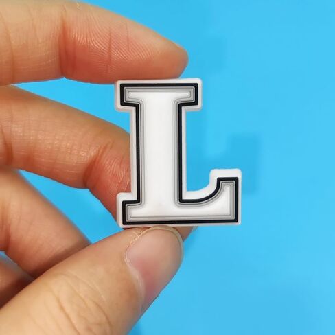 إكسسوارات حرف L باللون الأسود والأبيض والوردي لسحر تزيين الأحذية in Saudi Arabia