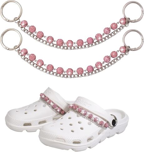 VIQWYIC زينة الأحذية اللامعة للنساء، سلسلة خرز من حجر الراين لتزيين الأحذية، إكسسوارات أحذية لامعة للصنادل المسدودة، سلاسل أحذية أنيقة للارتداء in Kuwait