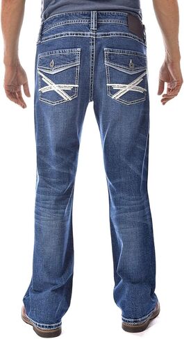 بنطال جينز Axel للرجال بقصة ضيقة - أزرق حجري (غسول متوسط) 38W X 32L in Kuwait