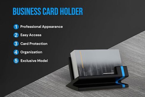 Business Card Holder – Blue and Black Modern Design – Exclusive Model for Professionals in Saudi Arabia