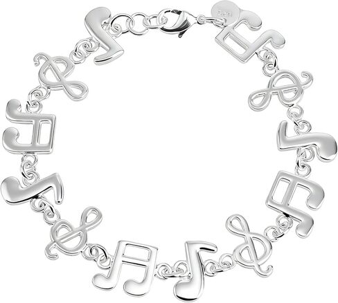 Silver-Plated Musical Note Bracelet, Fun Jewelry for Female Musicians Music Charms Bracelets Birthday Present for Friends Family Lovers Teachers Colleagues in Saudi Arabia