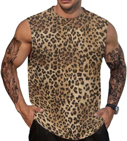 Mens Summer Graphic Workout Tank Tops Gym Sleeveless Muscle Shirt in Saudi Arabia