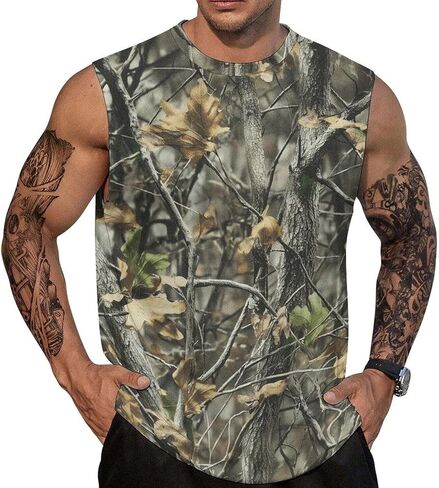 Mens Summer Graphic Workout Tank Tops Gym Sleeveless Muscle Shirt in Saudi Arabia