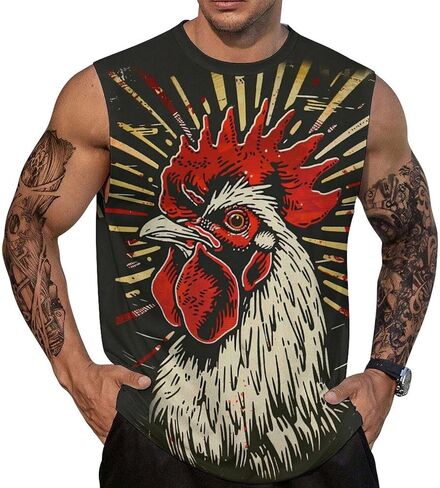 Mens Summer Graphic Workout Tank Tops Gym Sleeveless Muscle Shirt in Saudi Arabia