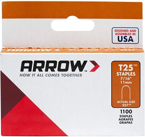 5 Pack Arrow Fastener 257 T25 7/16" Leg Round Crown Staples 1100 per Package in Saudi Arabia