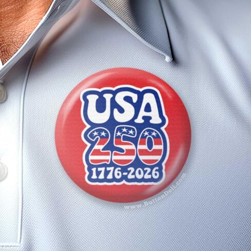 America 250th Buttons 12pcs, USA 250 Semiquincentennial 1776 2026 - Patriotic Bulk Novelty Pins - Assorted Designs 902 in Kuwait