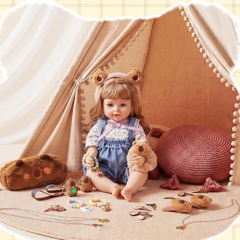 24 Pcs Capybara Gifts for Girls, Capybara Stuff Set with Headband, Hair Ties, Makeup Bag, Necklaces, Bracelets, Keychain for Birthday Gifts Party Favor Supplies Brown in Saudi Arabia