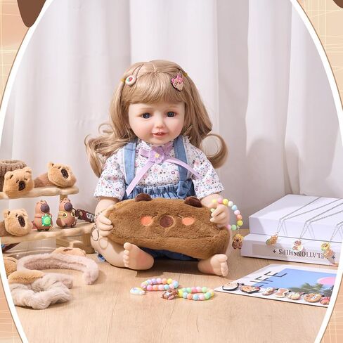 24 Pcs Capybara Gifts for Girls, Capybara Stuff Set with Headband, Hair Ties, Makeup Bag, Necklaces, Bracelets, Keychain for Birthday Gifts Party Favor Supplies Brown in Saudi Arabia