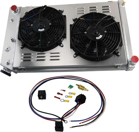 4 Row Aluminum Radiator for 1970-1987 Chevy GMC C/K/G Series Pickup Radiator, Malibu G-Body Monte Radiators, 1975-1987 Buick Radiators with 2 x 12" Fans Shroud +Relay kit CU162 in Saudi Arabia