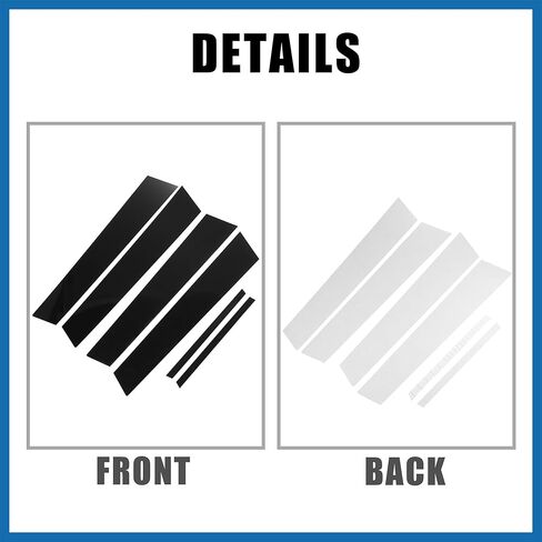 6 Pcs Door Cover Panel Trim Pillar Posts Exterior Door Window Anti Scratch Stickers for Honda Civic Sedan 8th Gen 2006-2011 Black Item Replacement in Saudi Arabia