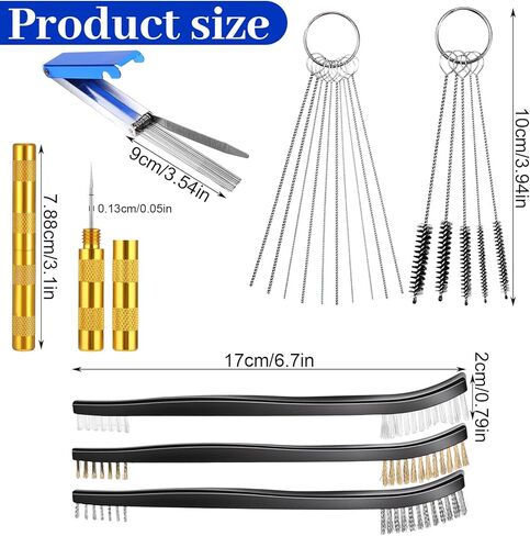 Carburetor Cleaning Kit, Torch Tip Cleaner Include 13 Wires 3 Double-Headed Brushes 8 Nylon Brushes 10 Needles 1 Sharp Pick for Motorcycle ATV Chainsaw Welder in Saudi Arabia