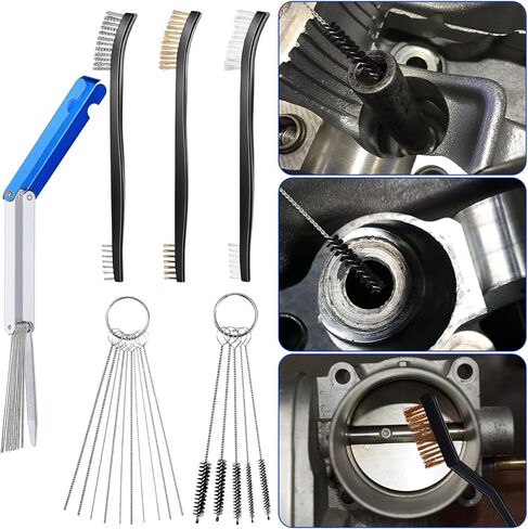 Carburetor Cleaning Kit, Torch Tip Cleaner Include 13 Wires 3 Double-Headed Brushes 8 Nylon Brushes 10 Needles 1 Sharp Pick for Motorcycle ATV Chainsaw Welder in Saudi Arabia